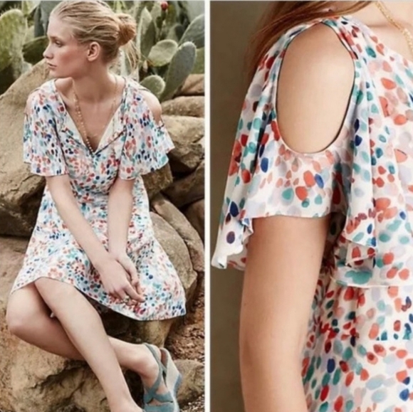 Anthropologie Maeve Watercolor Print Dress - Picture 2 of 10